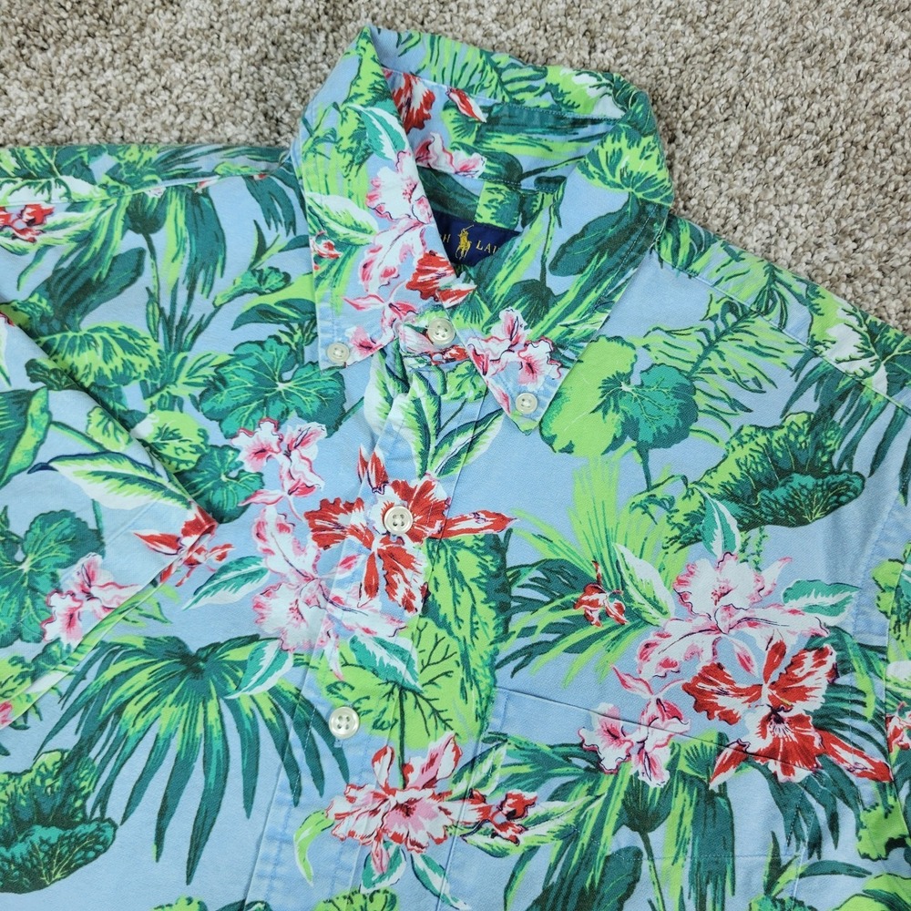 Ralph Lauren Mens Small Multicolor AOP Floral Button Down Short Sleeve